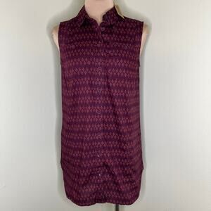 Duluth Trading Free Range Tunic w Pockets XS Womens Organic Cotton Burgundy New